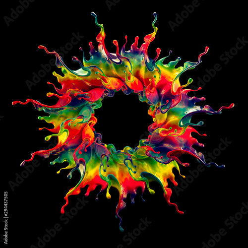 Splash fluid. 3d illustration, 3d rendering.