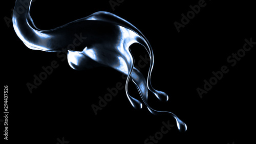 Splash fluid. 3d illustration, 3d rendering.