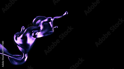 Splash fluid. 3d illustration, 3d rendering.