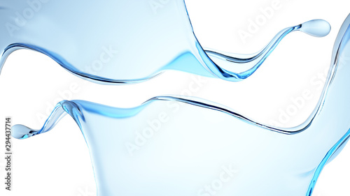 Splash fluid. 3d illustration, 3d rendering.