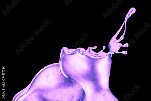 Splash fluid. 3d illustration, 3d rendering.