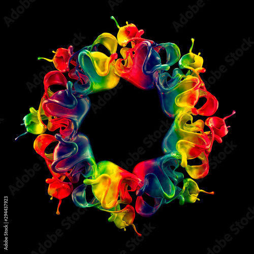 Splash fluid. 3d illustration, 3d rendering.