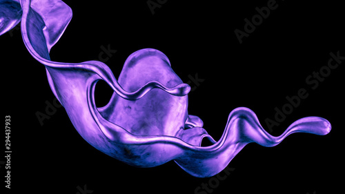 Splash fluid. 3d illustration, 3d rendering.