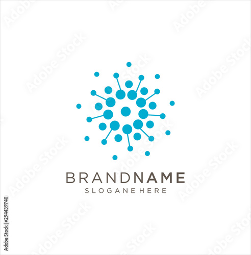 Abstract Science Atom Molecule Logo Design Vector Stock . Circle Tech Logo technology