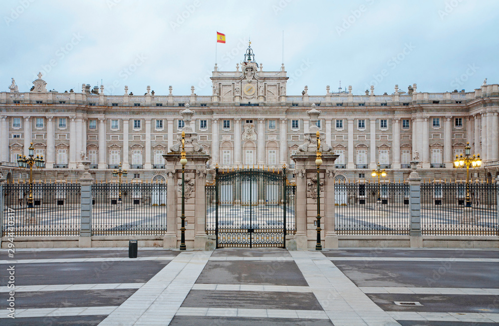 MADRID - MARCH 10: Palacio Real or Royal palace constructed between years 1738 and 1755 in March 10, 2013 in Madrid.