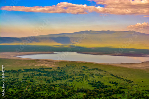 ngorongoro crater at dusk photo