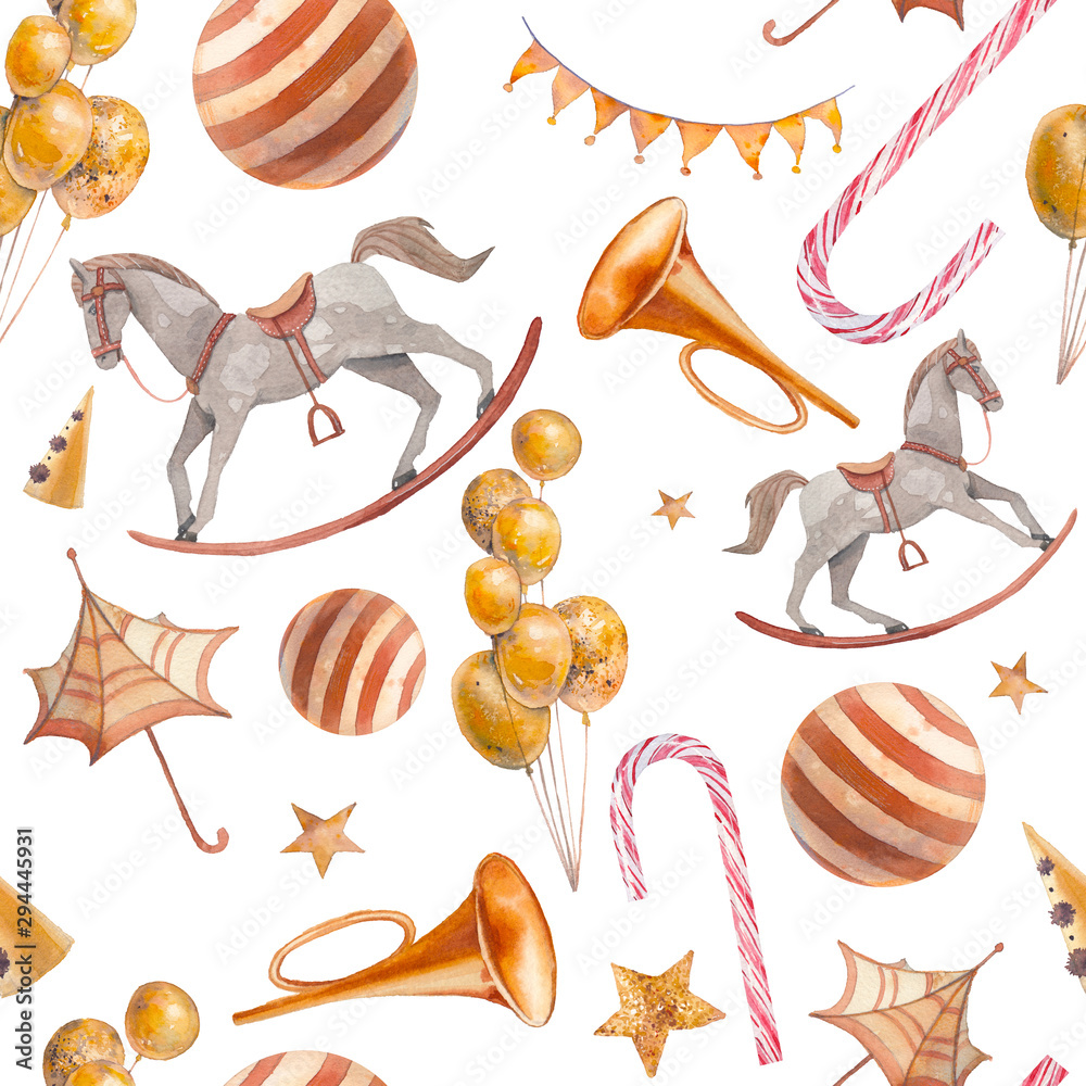 Fairy-tale carousel with balloons and candy