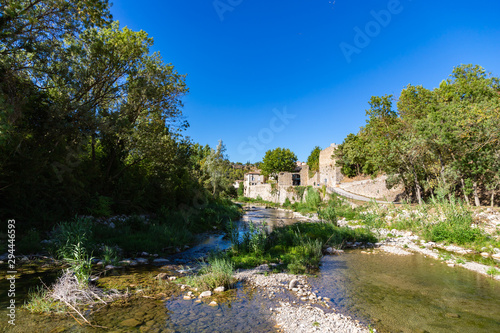 Orbieu river in Lagrasse, France