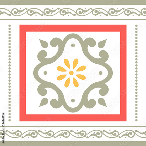 Georgian traditional ornaments. Vector Ornament With Caucasian Motifs. Persian colored carpet.Vector, Illustration.  Rich ornament for fabric design, handmade, interior decoratio