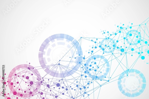 Big Data Visualization Background. Modern futuristic virtual abstract background. Science network pattern  connecting lines and dots. Global network connection .