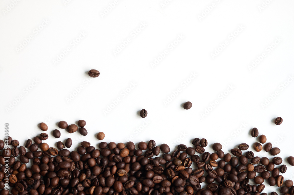 coffee beans on white background. 
