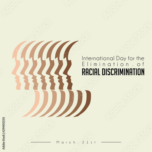 International Day for the Elimination of Racial Discrimination with skin people color