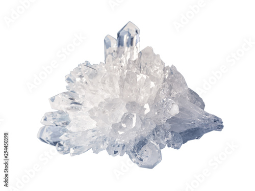 Transparent crystals of rock crystal