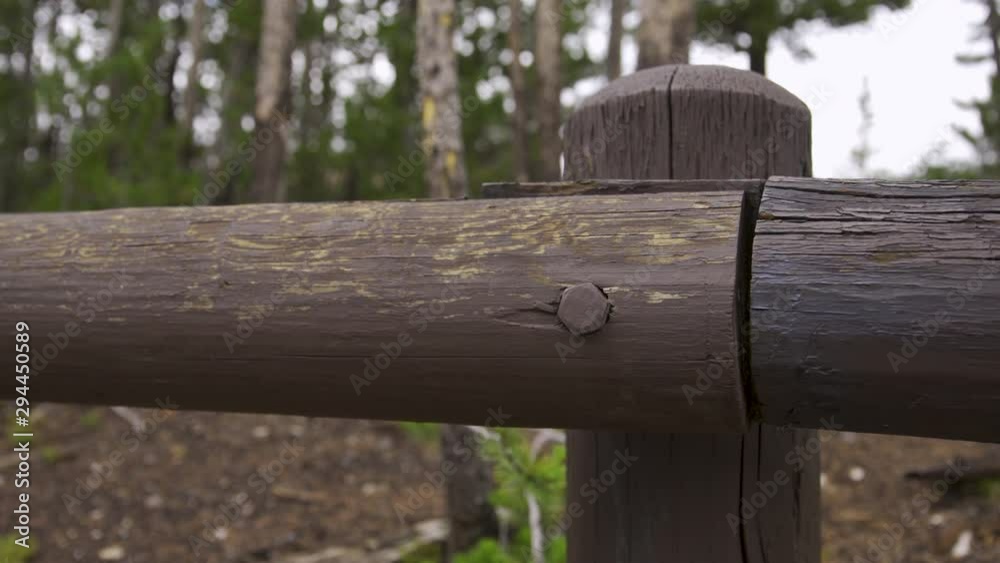 Wood Fence in Yellowstone National Park in Wyoming, United States Wood Fence in Yellowstone National Park in Wyoming, United States