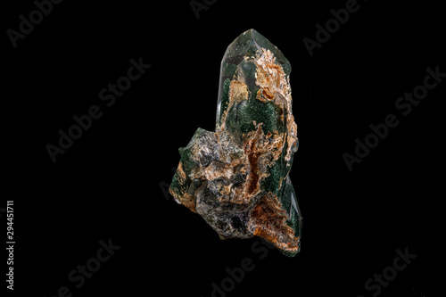 Fényképezés macro Axinite mineral stone on a black background