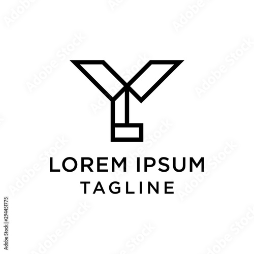 initial letter logo YL, LY logo template 