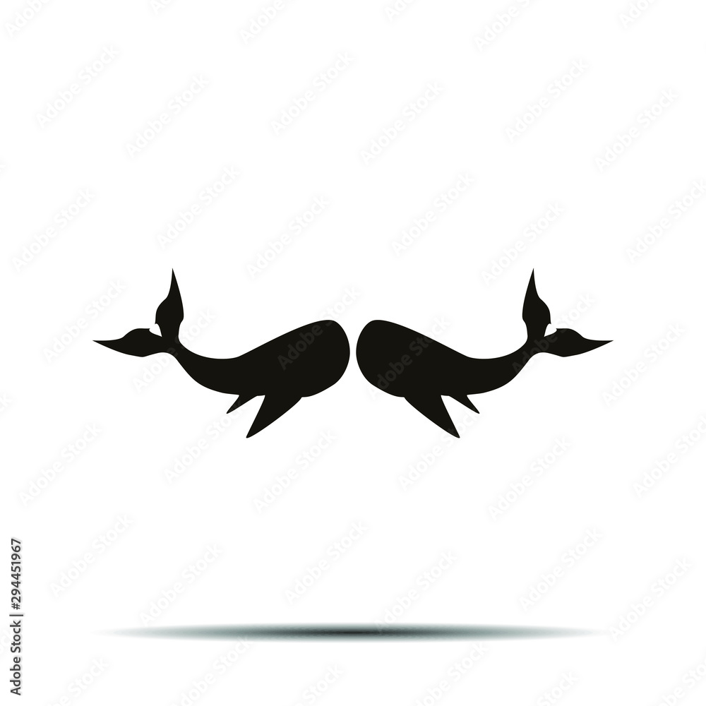 Fototapeta premium Black mustache creative flat retro desing. Simply and trendy design. Amazing fit for brands, logo, barbershop, background. Mustache set isolated on white background with shadow