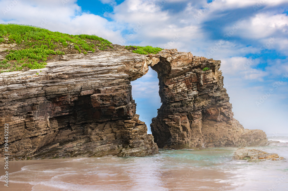 Spectacular and capricious forms sculpted in the rocks produced by erosion, is what we can find in the Playa de las Catedrales, Ribadeo, Galicia.