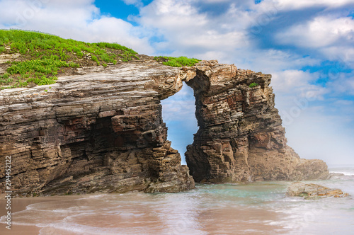 Spectacular and capricious forms sculpted in the rocks produced by erosion, is what we can find in the Playa de las Catedrales, Ribadeo, Galicia. © Miguel