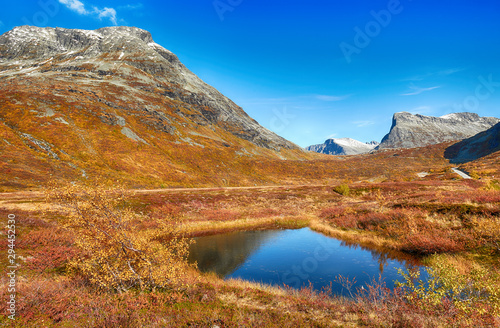 Landscape of beautiful autumn in mountains