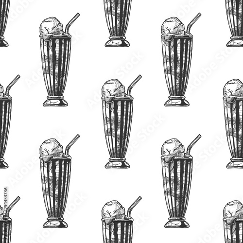 Pattern with milkshake
