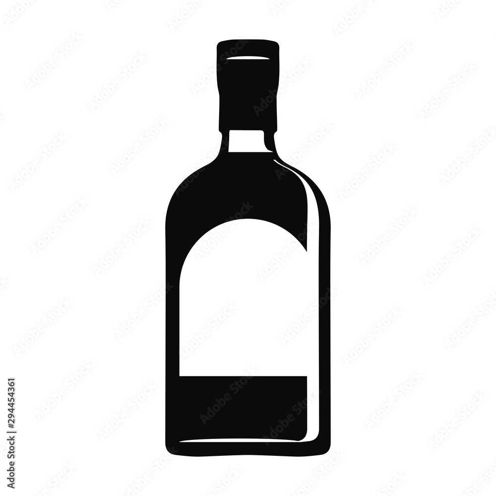 Whiskey bottle silhouette. Icon sign. Illustration Vector Whiskey bottle silhouette. Icon sign. Illustration Vector