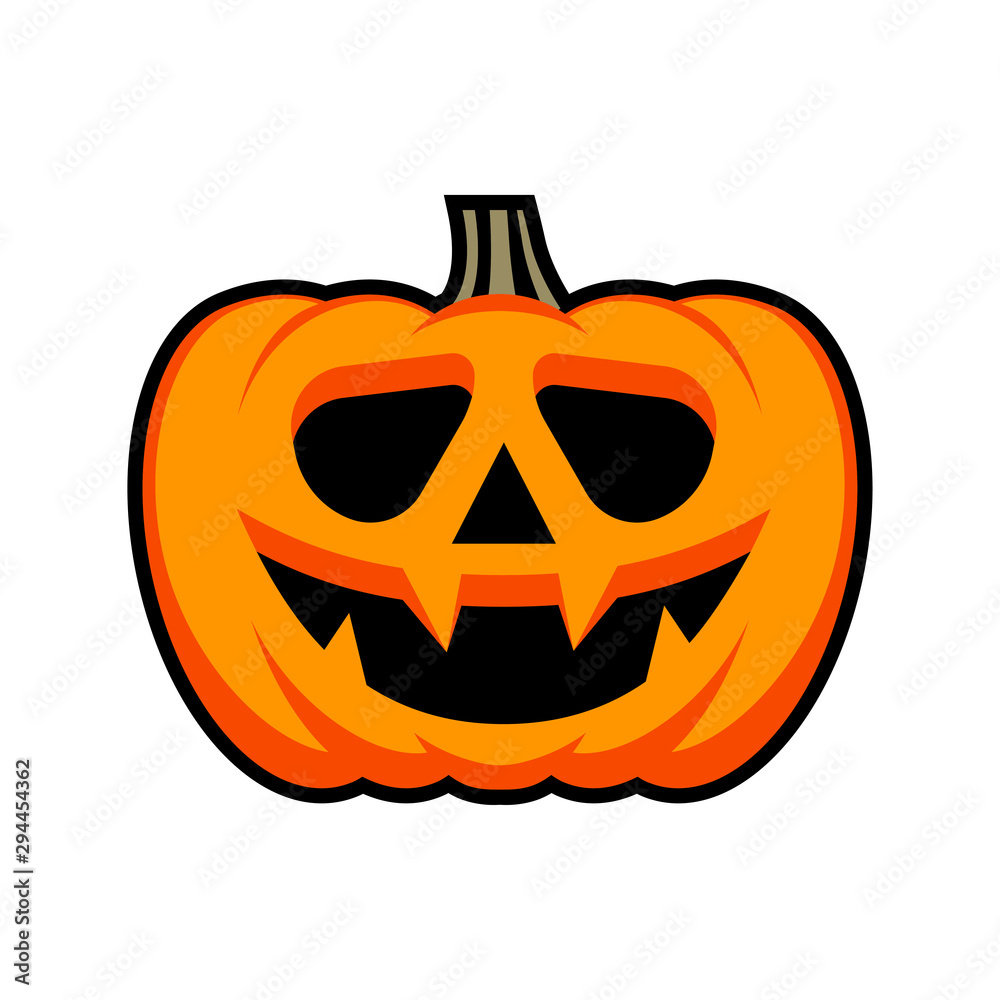 Halloween pumpkin with happy face. Flat style vector icons, emblem, symbol For Your Design Halloween pumpkin with happy face. Flat style vector icons, emblem, symbol For Your Design