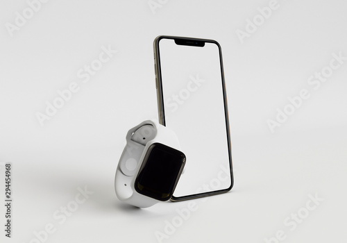 3d render illustration hand holding the white smartphone with full screen and modern frame less design - isolated on white background 