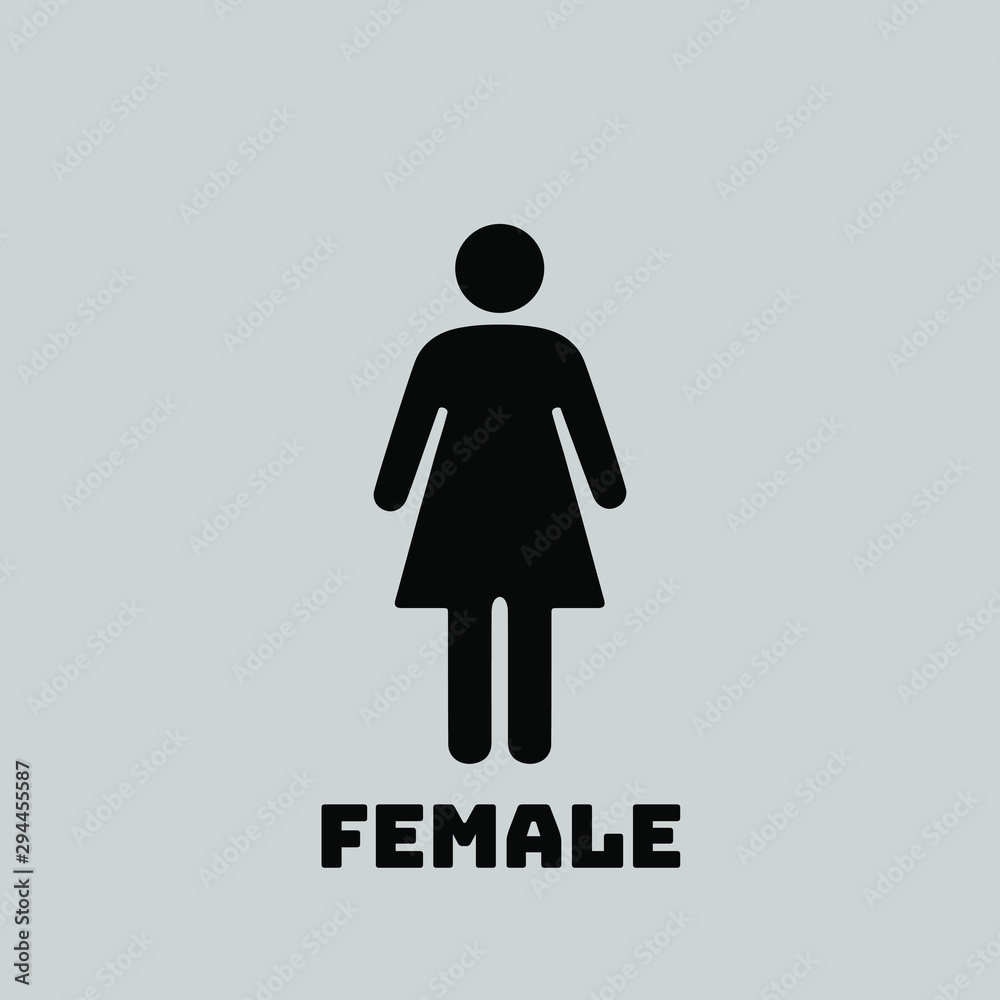 Ladies, Female Toilet Sign vector illustration. Simply flat design for