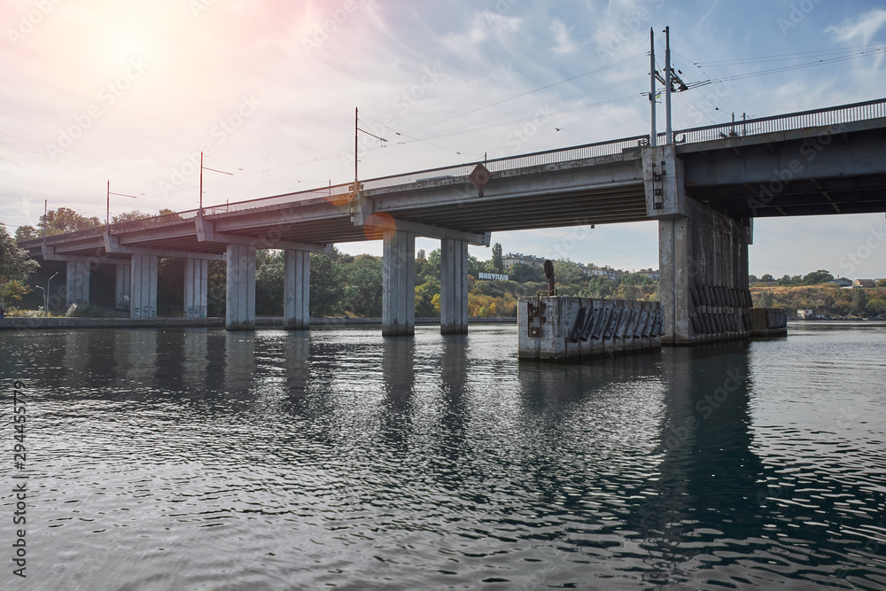 bridge over the river  Mykolaiv Nikolaev Ukraine