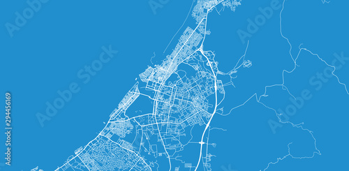 Urban vector city map of Ras Al-Khaimah, United Arab Emirates