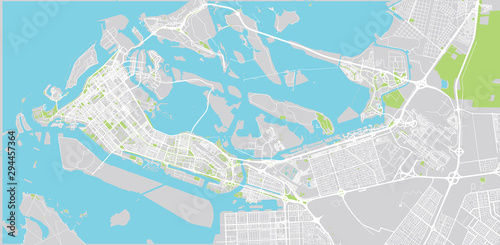 Urban vector city map of Abu Dhabi  United Arab Emirates