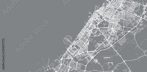 Urban vector city map of Dubai, United Arab Emirates