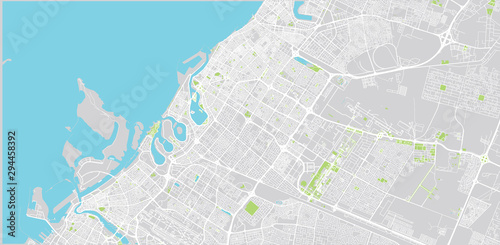 Urban vector city map of Shaejah, United Arab Emirates