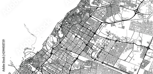 Urban vector city map of Shaejah, United Arab Emirates