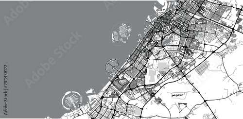 Urban vector city map of Dubai, United Arab Emirates