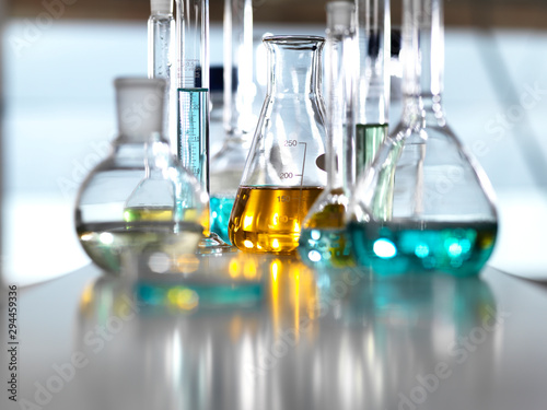 Chemical Research, A range of chemical formulas being developed in the laboratory for research into new products photo