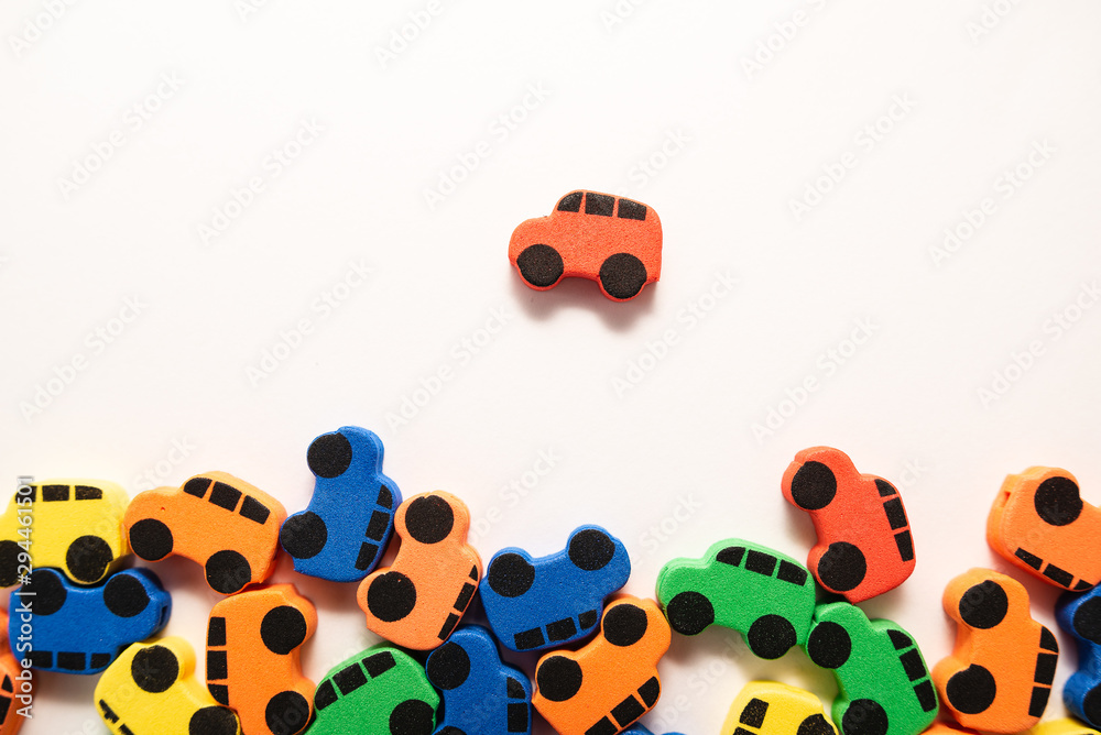 mini toy rubber cars on white background mini toy rubber cars on white background