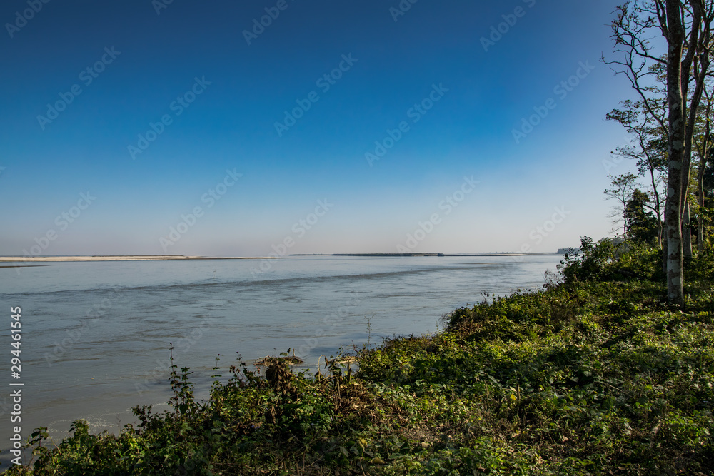 The Brahmaputra river  near Kaziranga National Park