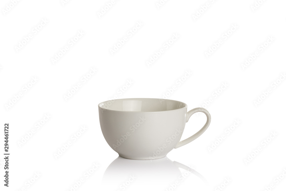 White coffee or tea cup isolated on white background White coffee or tea cup isolated on white background
