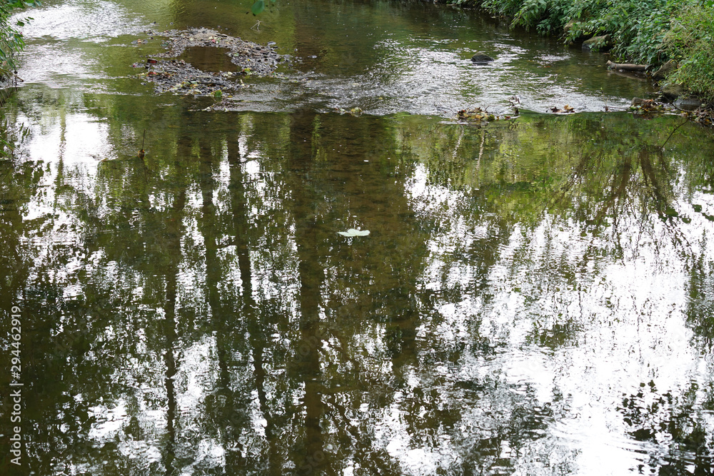 Obraz premium A Bavarian stream on the way to its mouth in the big river