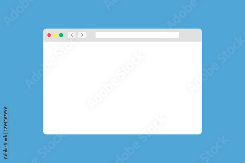 Browser window mock up in trendy flat style. Technology concept vector design. Blank screen web browser. Isolated vector illustration.
