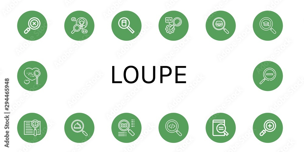 Set of loupe icons such as Search, Magnifying glass, Zoom out , loupe Set of loupe icons such as Search, Magnifying glass, Zoom out , loupe