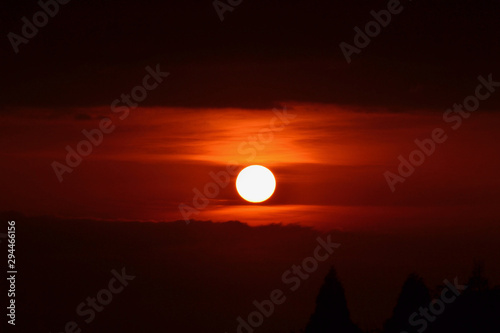 when the sun looked like a ball of fire turning the sky deep orange in colour