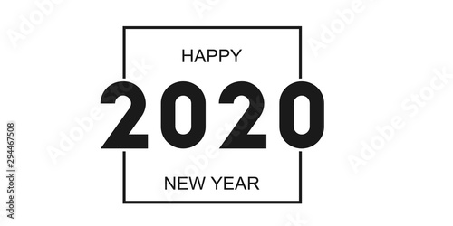 inscription in curved font 2020 on the background. Graphic design with the words happy new year. Vector illustration