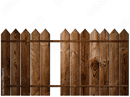 Wooden Fence over White