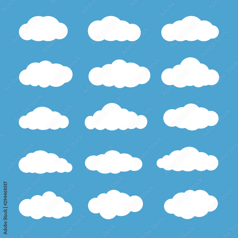 Vector of clouds isolated set. Clouds collection. Vector illustration
