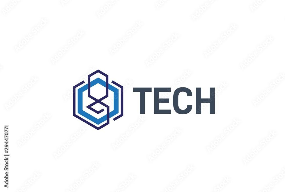 Abstract geometric hexagon technology logo design vector template Abstract geometric hexagon technology logo design vector template