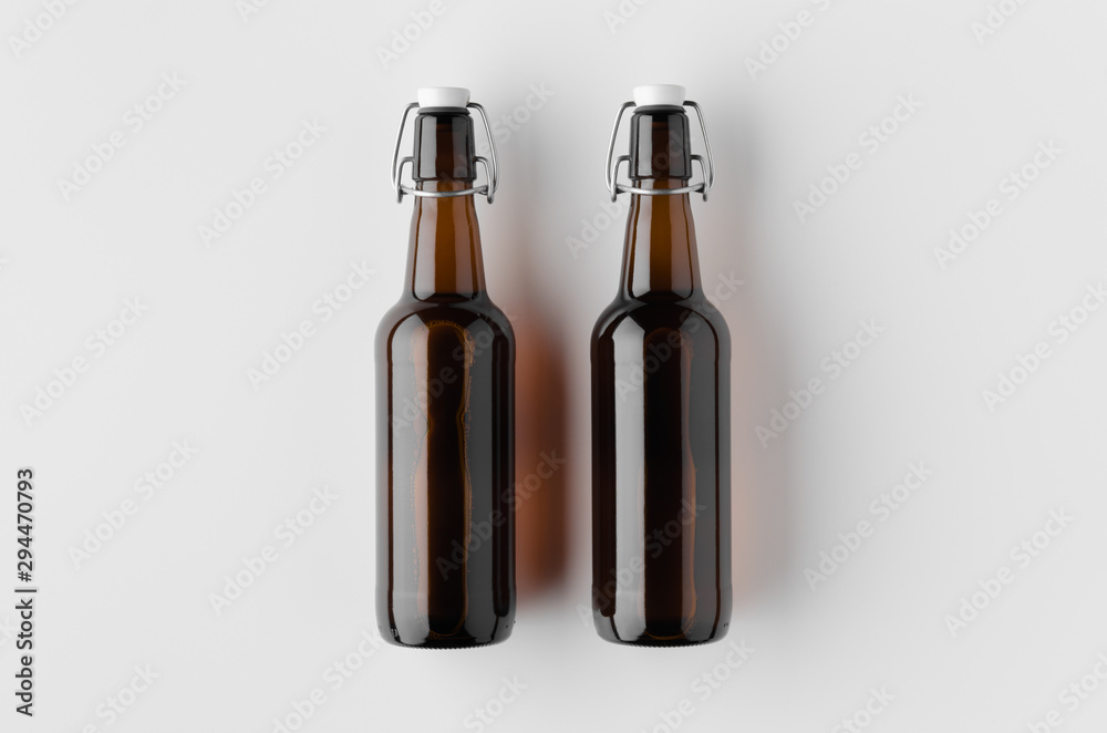 Top view of a beer bottle mockup. Top view of a beer bottle mockup.