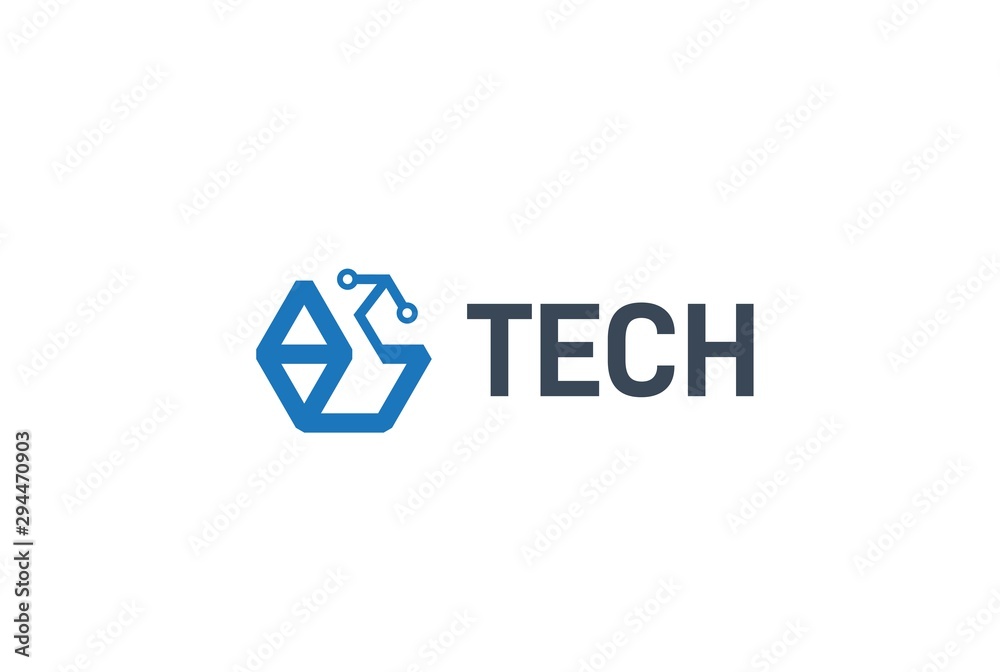 Abstract geometric hexagon technology logo design vector template Abstract geometric hexagon technology logo design vector template